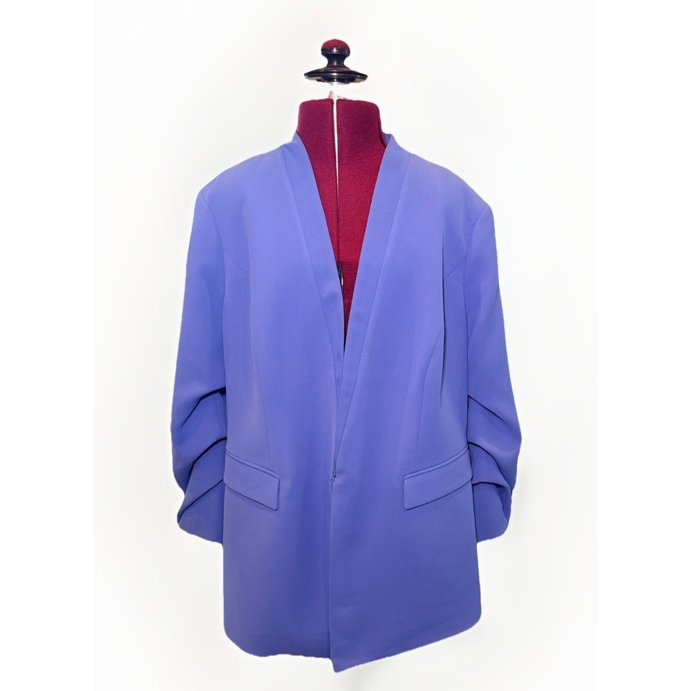 Chicos Soft Ruched Sleeve Blazer Color: Iris/powder blue Size 3 (US  XL/16) New